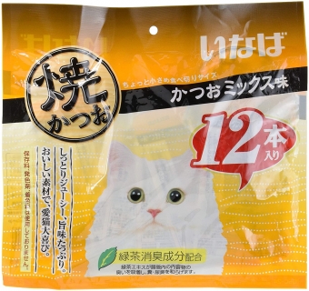 Inaba Cat ขนมขบเคี้ยวปลาทอดโบนิโต 12 ชิ้น