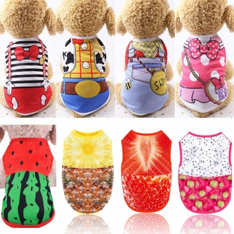 เสื้อผ้าสุนัขเสื้อยืดเสื้อกันหนาว dogwear น่ารักสวมใส่ฤดูใบไม้ผลิฤดูร้อนเสื้อผ้าแจ๊กเก็ตแฟชั่นชุดแฟนซีที่เป็นที่นิยมขนาดเล็กและขนาดกลางเสื้อผ้าสุนัขเสื้อผ้าแมว (ผลไม้)