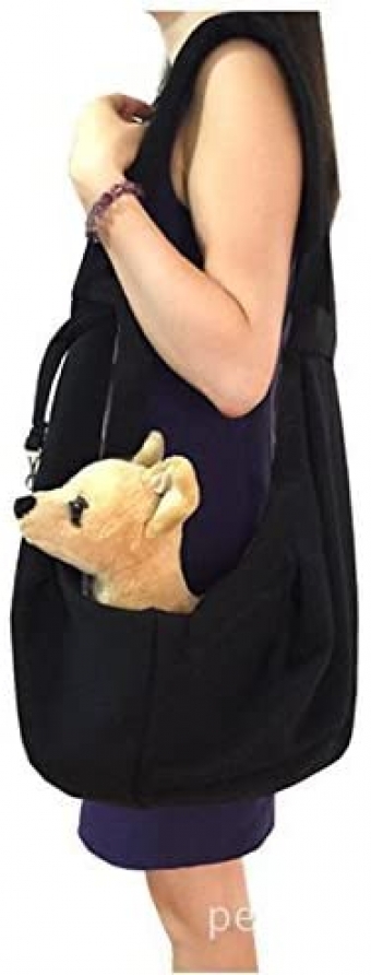 CUBY [ทั้งหมด 13 สี] อุปกรณ์สัตว์เลี้ยงสุนัขกระเป๋าสลิงกอดสตริงออกไปกอดกระเป๋าสัตว์เลี้ยงสุนัขขนาดเล็กไหล่กับ anti- กระโดดสายรัดสำหรับแมว / สุนัขสัตว์เลี้ยงสลิงสุนัขในแนวทแยงกระเป๋าสะพายที่มีสีสันสุนัขสลิงถึง 10 กิโลกรัม  (สีดำ)